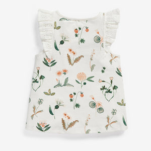 Ecru Floral Frill Mint Green Vest (3mths-6yrs) - Allsport