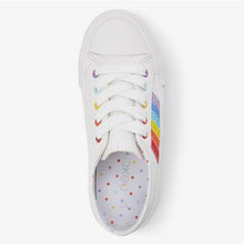 Load image into Gallery viewer, WHITE RAINBOW SPARKLE LACE-UP TRAINERS
