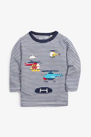 BLUE HELICOPTER TOP (3MTHS-5YRS) - Allsport