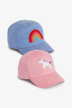 Load image into Gallery viewer, Pink Unicorn And Blue Rainbow 2 Pack Summer Caps - Allsport
