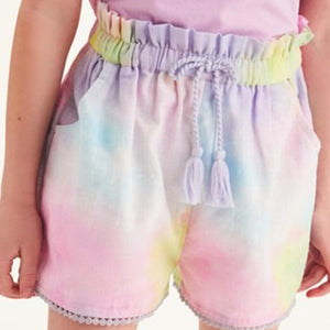 Tie Dye Print Tassel Hem Shorts (3-12yrs) - Allsport