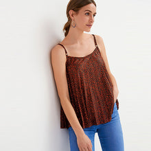 Load image into Gallery viewer, Red Print Strappy Pleated Camisole - Allsport
