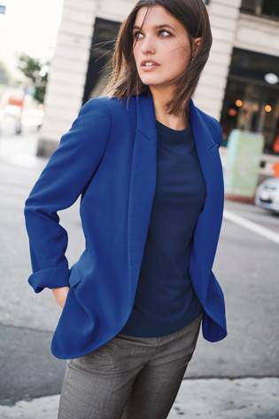 Cobalt Relaxed Soft Crepe Blazer - Allsport