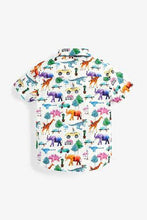 Load image into Gallery viewer, White Short Sleeve Animal Print Shirt And Bow Tie - Allsport
