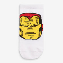 Load image into Gallery viewer, White 7 Pack Avengers Cotton Rich Trainer Socks (Kids) - Allsport
