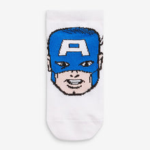 Load image into Gallery viewer, White 7 Pack Avengers Cotton Rich Trainer Socks (Kids) - Allsport
