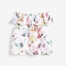 Load image into Gallery viewer, Multi Bardot Butterfly Blouse (3-12yrs) - Allsport
