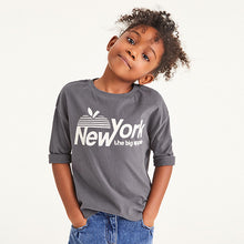 Load image into Gallery viewer, Monochrome Short Sleeve New York T-Shirt (3-9yrs) - Allsport
