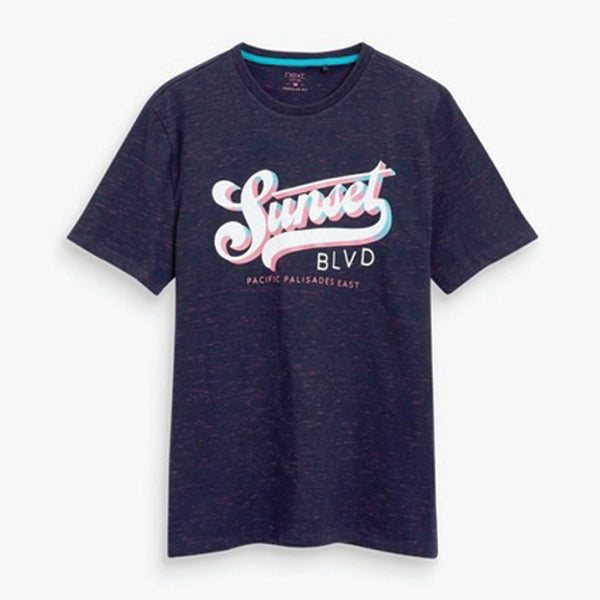 Navy Sunset Regular Fit  Graphic T-Shirt - Allsport