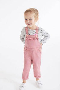 PINK FRILL DUNGAREE (3MTHS-5YRS) - Allsport