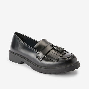 Black Forever Comfort® Cleated Fringe Loafers - Allsport