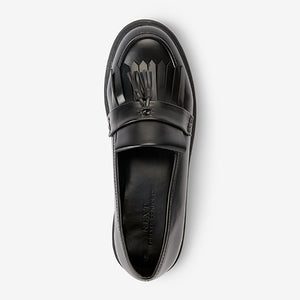 Black Forever Comfort® Cleated Fringe Loafers - Allsport