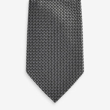 Load image into Gallery viewer, Charcoal Grey Slim Textured Tie With Tie Clip
