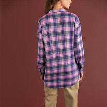 Load image into Gallery viewer, Bright Pink Check Boyfriend Shirt - Allsport
