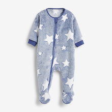 Load image into Gallery viewer, Blue Stars Baby Fleece Sleepsuit (0mths-18mths) - Allsport
