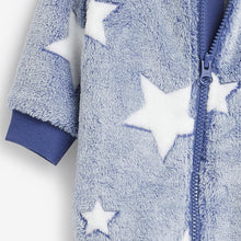 Load image into Gallery viewer, Blue Stars Baby Fleece Sleepsuit (0mths-18mths) - Allsport
