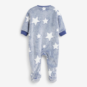 Blue Stars Baby Fleece Sleepsuit (0mths-18mths) - Allsport