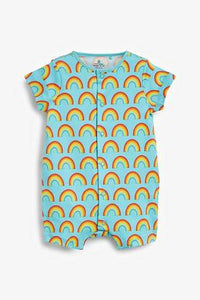 Yellow 3 Pack GOTS Organic Sunshine Rainbow Rompers  (up to 18 months) - Allsport