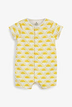 Load image into Gallery viewer, Yellow 3 Pack GOTS Organic Sunshine Rainbow Rompers  (up to 18 months) - Allsport
