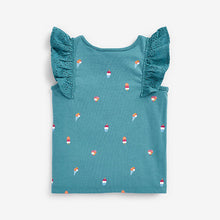 Load image into Gallery viewer, Teal Ice Cream Frill Vest (3mths-6yrs) - Allsport

