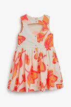 Load image into Gallery viewer, Ecru/Pink Floral Print Cotton Prom Dress Occasion - Allsport
