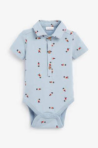 Navy Bear Print Shirt Body, Cord Shorts With Braces And Bow Tie  (up to 18 months) - Allsport
