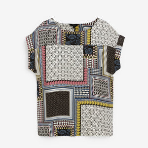 Multi Patch Print Boxy T-Shirt - Allsport