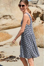 Load image into Gallery viewer, Navy Geo Tiered Swing Sun Dress - Allsport
