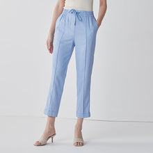 Load image into Gallery viewer, Blue Linen Blend Trousers - Allsport
