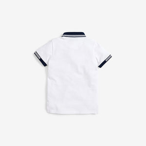 White Tipped Polo Shirt (3-12yrs) - Allsport