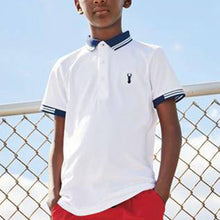 Load image into Gallery viewer, WHITE POLO T-SHIRT (3YRS-12YRS)
