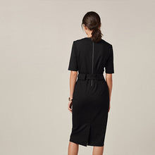 Load image into Gallery viewer, Black Ponte Bodycon Dress - Allsport
