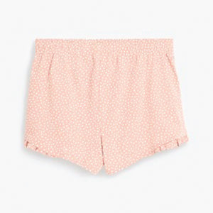 Pink Stripe Ruffle Cotton Short Set Pyjamas - Allsport