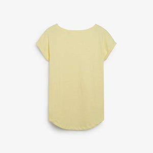 Yellow Short Sleeves Cap Sleeve T-Shirt - Allsport
