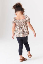 Load image into Gallery viewer, Shirred  Pink Animal Puff Sleeve Top - Allsport
