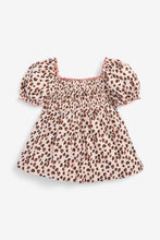 Load image into Gallery viewer, Pink Shirred Puff Sleeve Top (3mths-5yrs) - Allsport
