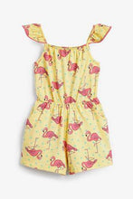 Load image into Gallery viewer, Ruffle Pom Playsuit Flamingo Print - Allsport
