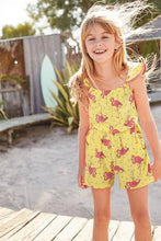 Load image into Gallery viewer, Ruffle Pom Playsuit Flamingo Print - Allsport
