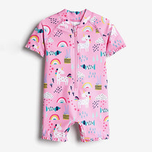 Load image into Gallery viewer, Pink Unicorn Sunsafe Swimsuit (3mths-6yrs)

