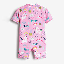 Load image into Gallery viewer, Pink Unicorn Sunsafe Swimsuit (3mths-6yrs)
