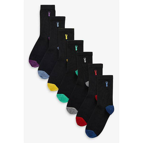 Black Stag 7 Pack Cotton Rich Footbed Socks (Older) - Allsport