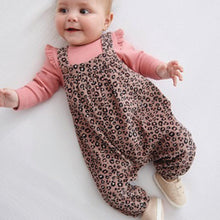 Load image into Gallery viewer, Pink Animal Leopard Print Dungarees (0mths-18mths) - Allsport

