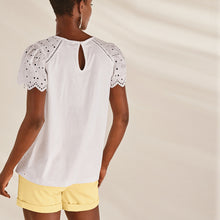 Load image into Gallery viewer, White Broderie T-Shirt - Allsport
