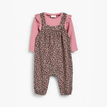 Load image into Gallery viewer, Pink Animal Leopard Print Dungarees (0mths-18mths) - Allsport
