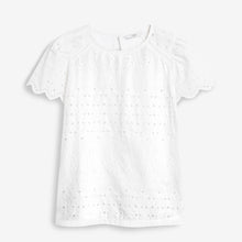Load image into Gallery viewer, White Broderie T-Shirt - Allsport
