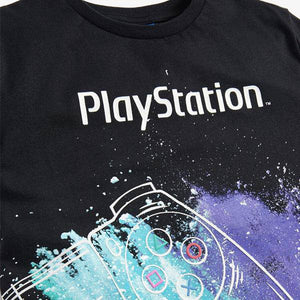 Black PlayStation™ Galactic Controller T-Shirt (3-12yrs) - Allsport