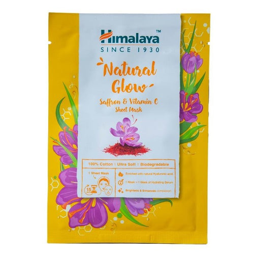 Himalaya Natural Glow Saffron and Vitamin C Sheet Mask 30ml - Allsport