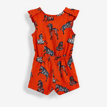 Load image into Gallery viewer, Orange Zebra Organic Cotton Short Playsuit (3mths-7yrs) - Allsport
