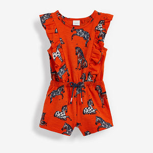 Orange Zebra Organic Cotton Short Playsuit (3mths-7yrs) - Allsport