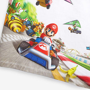 White Mario Kart Gaming License T-Shirt (3-12yrs) - Allsport